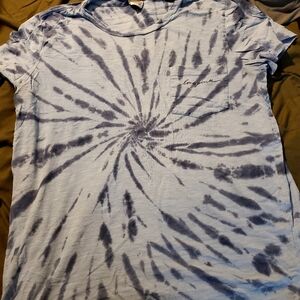PINK blue tye die tshirt
